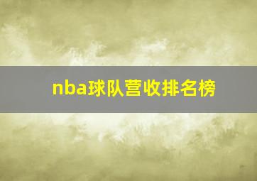 nba球队营收排名榜