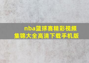 nba篮球赛精彩视频集锦大全高清下载手机版