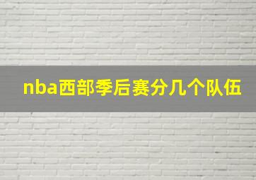 nba西部季后赛分几个队伍