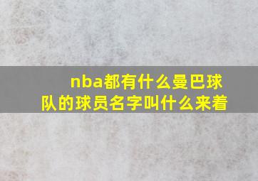 nba都有什么曼巴球队的球员名字叫什么来着