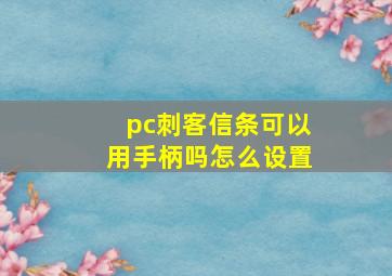 pc刺客信条可以用手柄吗怎么设置