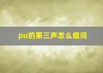 pu的第三声怎么组词