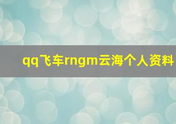 qq飞车rngm云海个人资料