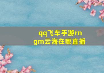 qq飞车手游rngm云海在哪直播