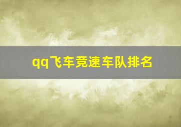 qq飞车竞速车队排名