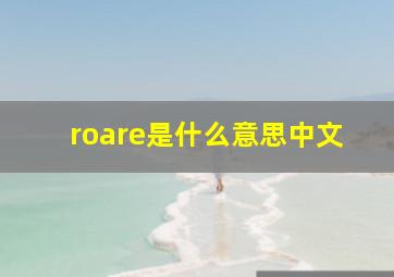 roare是什么意思中文