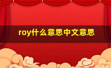 roy什么意思中文意思