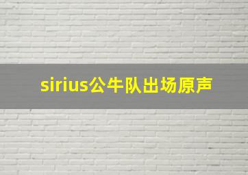 sirius公牛队出场原声