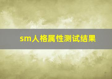 sm人格属性测试结果