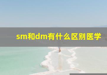 sm和dm有什么区别医学