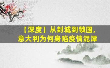 【深度】从封城到锁国,意大利为何身陷疫情泥潭