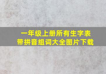 一年级上册所有生字表带拼音组词大全图片下载