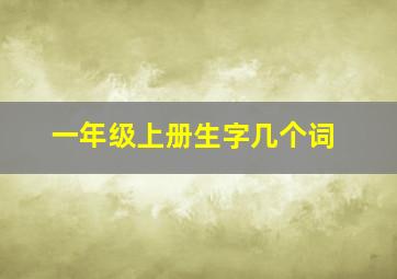 一年级上册生字几个词