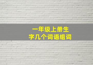 一年级上册生字几个词语组词