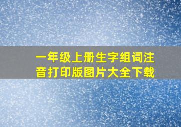 一年级上册生字组词注音打印版图片大全下载