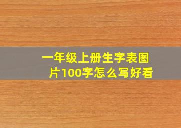 一年级上册生字表图片100字怎么写好看