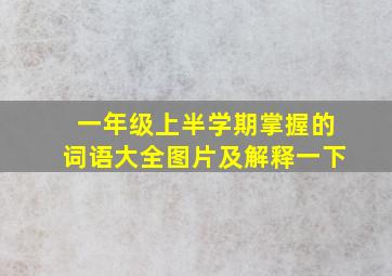 一年级上半学期掌握的词语大全图片及解释一下