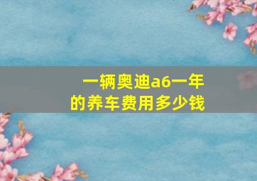 一辆奥迪a6一年的养车费用多少钱