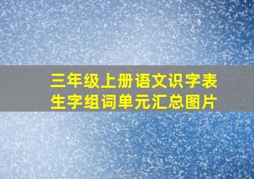 三年级上册语文识字表生字组词单元汇总图片