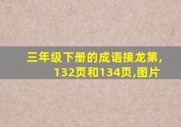 三年级下册的成语接龙第,132页和134页,图片