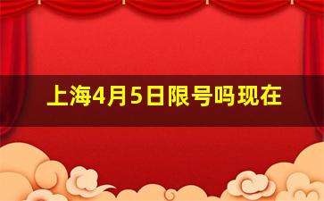 上海4月5日限号吗现在