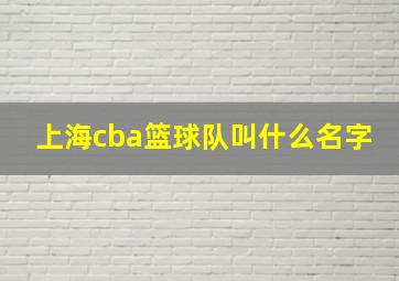 上海cba篮球队叫什么名字