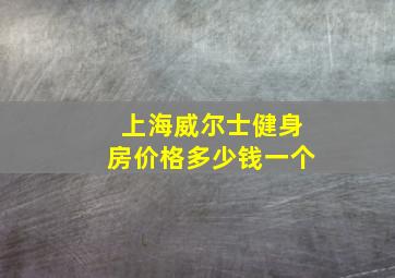 上海威尔士健身房价格多少钱一个