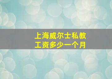 上海威尔士私教工资多少一个月