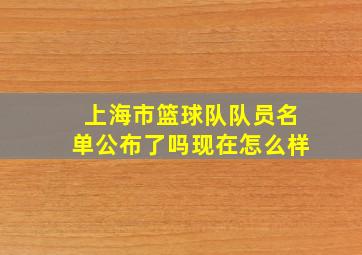 上海市篮球队队员名单公布了吗现在怎么样