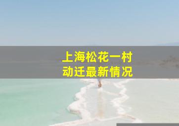 上海松花一村动迁最新情况