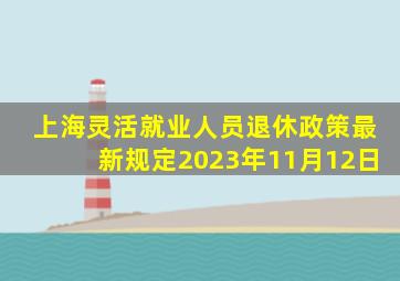 上海灵活就业人员退休政策最新规定2023年11月12日