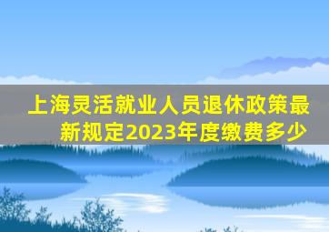 上海灵活就业人员退休政策最新规定2023年度缴费多少