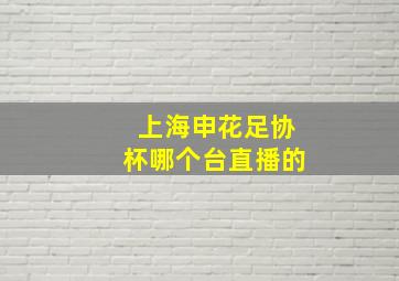 上海申花足协杯哪个台直播的