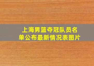 上海男篮夺冠队员名单公布最新情况表图片