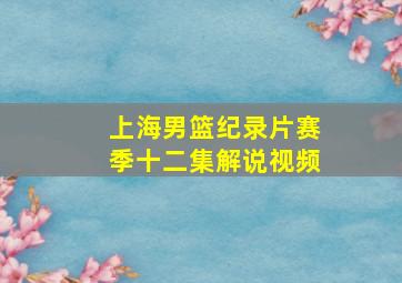 上海男篮纪录片赛季十二集解说视频