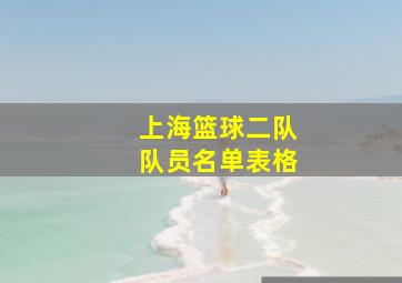 上海篮球二队队员名单表格