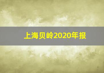 上海贝岭2020年报