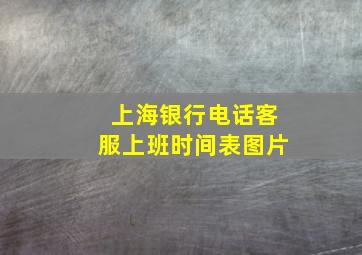 上海银行电话客服上班时间表图片