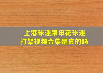 上港球迷跟申花球迷打架视频合集是真的吗