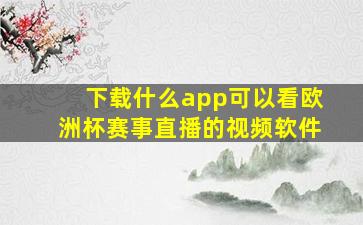 下载什么app可以看欧洲杯赛事直播的视频软件