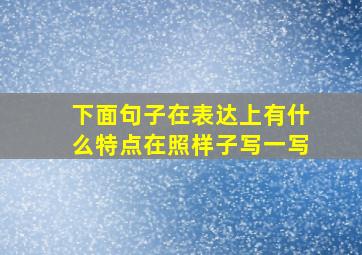 下面句子在表达上有什么特点在照样子写一写