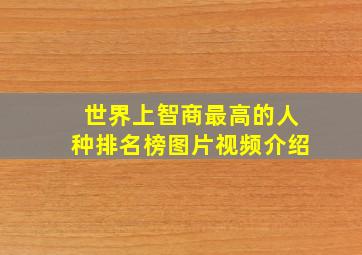 世界上智商最高的人种排名榜图片视频介绍