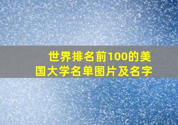 世界排名前100的美国大学名单图片及名字