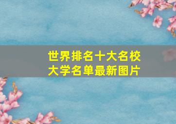 世界排名十大名校大学名单最新图片