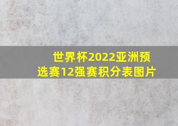 世界杯2022亚洲预选赛12强赛积分表图片