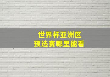 世界杯亚洲区预选赛哪里能看