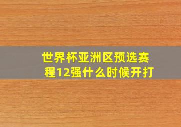 世界杯亚洲区预选赛程12强什么时候开打