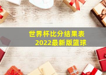 世界杯比分结果表2022最新版篮球