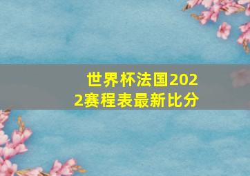 世界杯法国2022赛程表最新比分