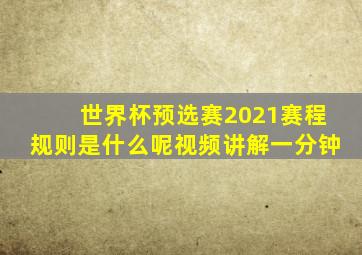 世界杯预选赛2021赛程规则是什么呢视频讲解一分钟